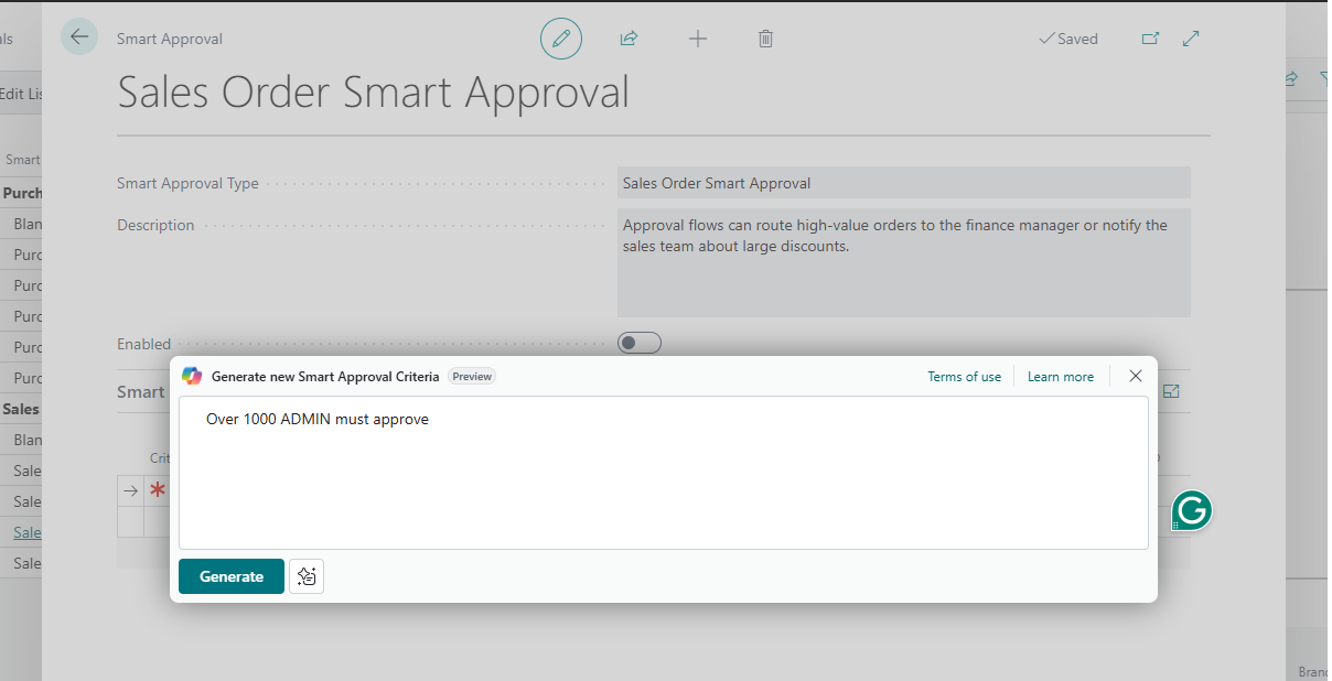 Sales Order Smart Approval - Prompt